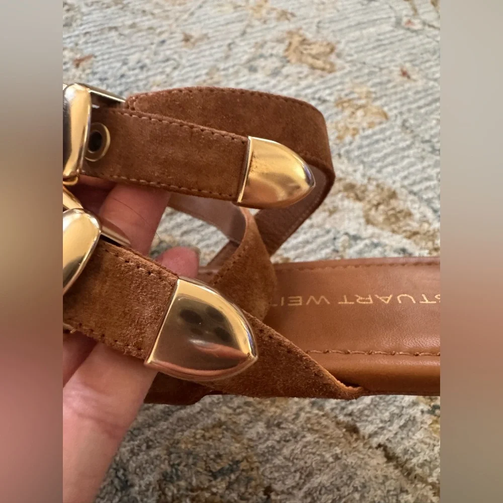 STUART WEITZMAN Maven Suede Flat Sandals FLATS Size 8B